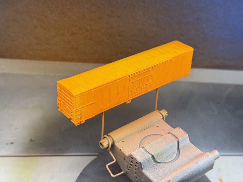 Painting N scale freight cars: SPFE 57' mechanical reefer