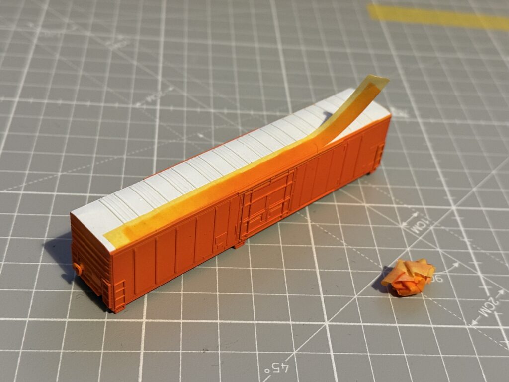 Removing the masking tape