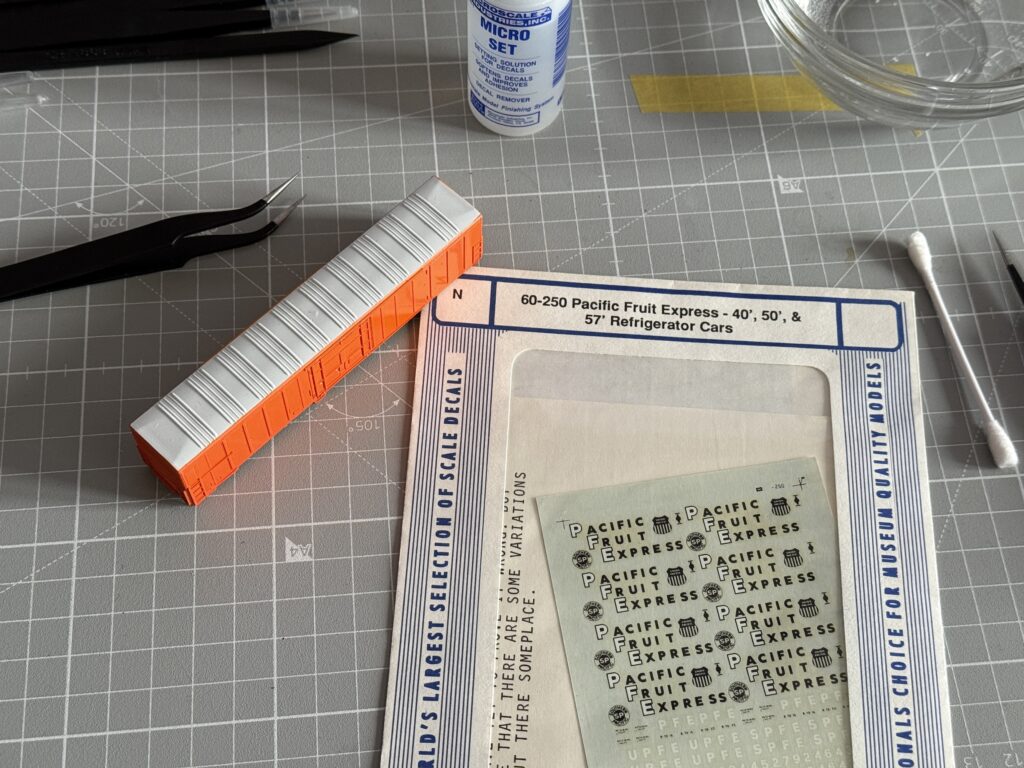57' SPFE Reefer ready to be lettered with 60-250 Microscale decals sheet