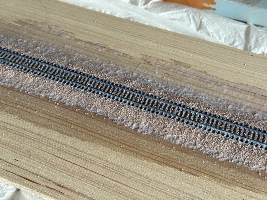 Ballast soaked with glue (50/50 water and Liquitex Matte Medium)