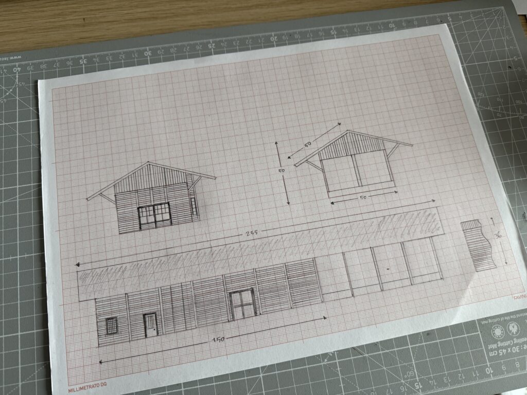 Project drawing of the Hendricks Builders Supply Company structure