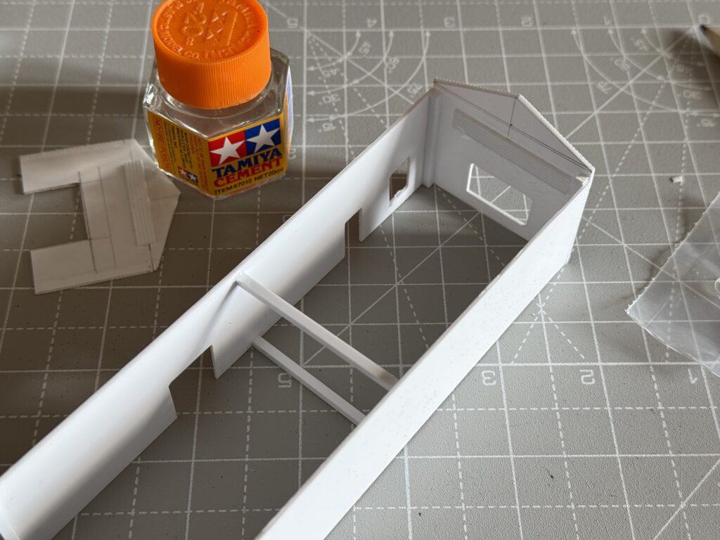 4 walls assembled and glued in place