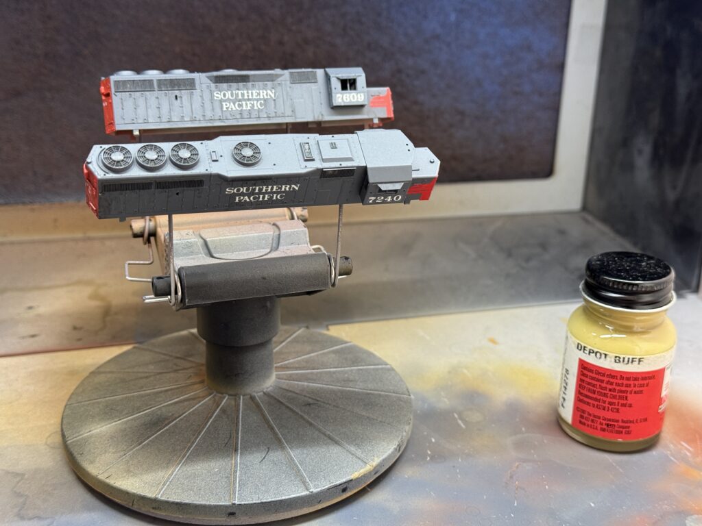 Repainting a locomotive: weathering