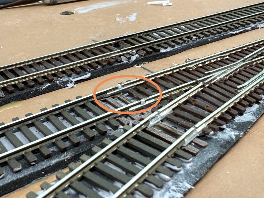 Styrene to fill gaps at rail joints