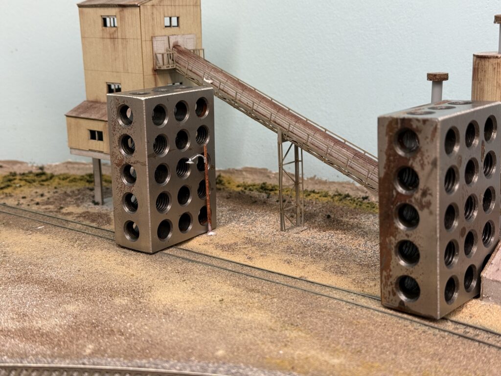 Streetlights glued in place