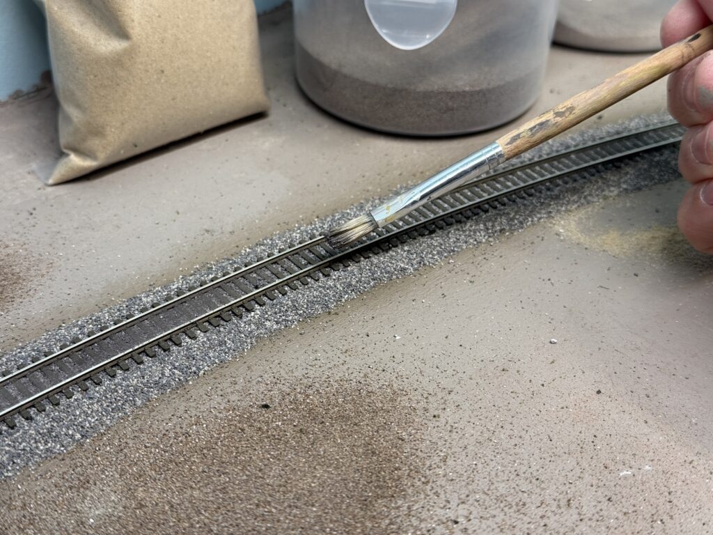 Track ballast: weathering between the rails